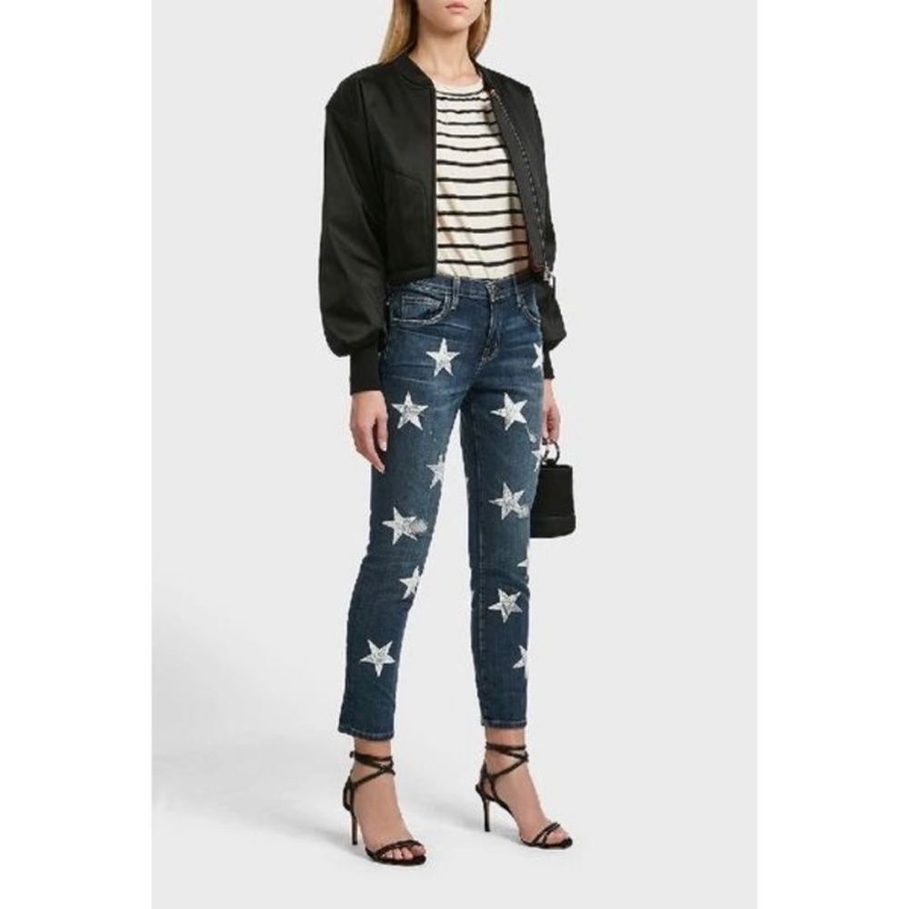 NEW Current Elliott The Fling star print boyfriend jeans women’s size 28